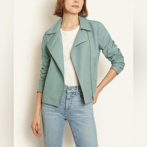 Ann Taylor Linen Blend Moto Jacket Women's Size 12P